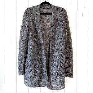 Peruvian Connection Alpaca Gray Open Cardigan Size Small Oversized